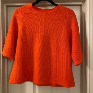 Ann Taylor Factory Vibrant Orange Crew Neck Ribbed Sweater